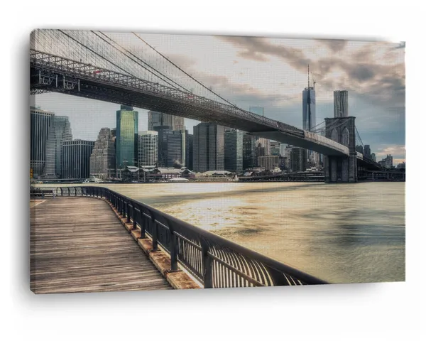 Multicolor_Brooklyn_Bridge,_Wooden_Framed_Canvas_Paintings_|_For_Home_Decor_|_Bedroom,_Living_Room,Wall_Decoration_|_Wall_Art_Painting,_Ct0476,_Size_16_X_24_In