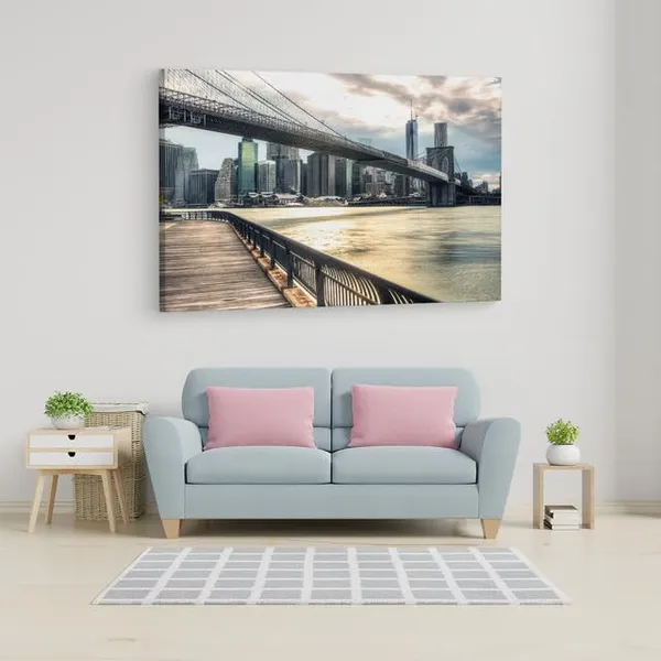 Multicolor_Brooklyn_Bridge,_Wooden_Framed_Canvas_Paintings_|_For_Home_Decor_|_Bedroom,_Living_Room,Wall_Decoration_|_Wall_Art_Painting,_Ct0476,_Size_16_X_24_In