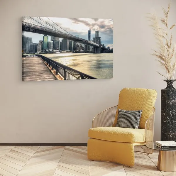 Multicolor_Brooklyn_Bridge,_Wooden_Framed_Canvas_Paintings_|_For_Home_Decor_|_Bedroom,_Living_Room,Wall_Decoration_|_Wall_Art_Painting,_Ct0476,_Size_16_X_24_In