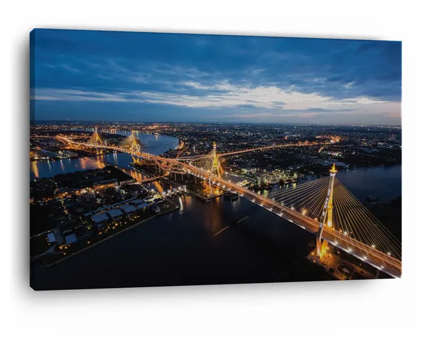 Multicolor_Bhumibol_Bridge,_Wooden_Framed_Canvas_Paintings_|_For_Home_Decor_|_Bedroom,_Living_Room,Wall_Decoration_|_Wall_Art_Painting,_Ct0479,_Size_16_X_24_In
