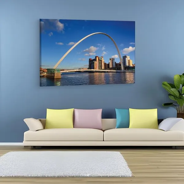 Multicolor_Gateshead_Millennium_Bridge,_Wooden_Framed_Canvas_Paintings_|_For_Home_Decor_|_Bedroom,_Living_Room,Wall_Decoration_|_Wall_Art_Painting,_Ct0480,_Size_16_X_24_In
