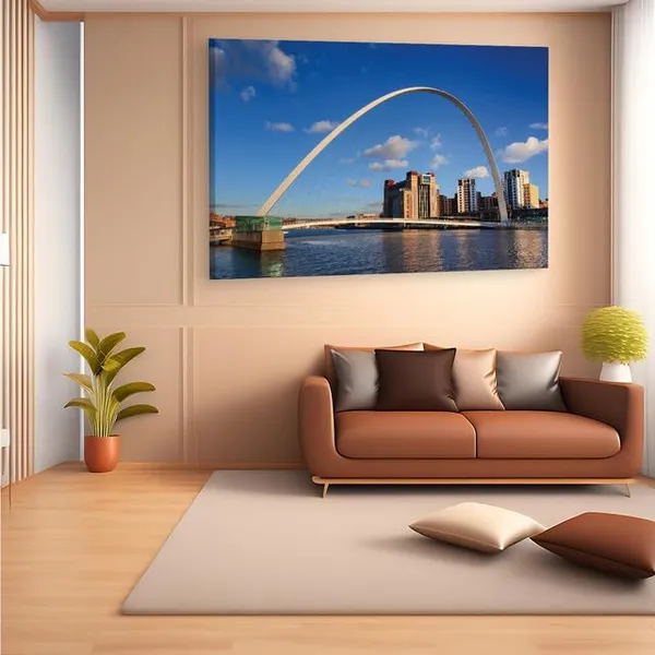 Multicolor_Gateshead_Millennium_Bridge,_Wooden_Framed_Canvas_Paintings_|_For_Home_Decor_|_Bedroom,_Living_Room,Wall_Decoration_|_Wall_Art_Painting,_Ct0480,_Size_16_X_24_In