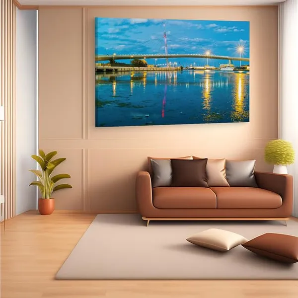Multicolor_Ponte_Del_Mare,_Wooden_Framed_Canvas_Paintings_|_For_Home_Decor_|_Bedroom,_Living_Room,Wall_Decoration_|_Wall_Art_Painting,_Ct0481,_Size_16_X_24_In