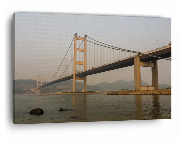 Multicolor_Tsing_Ma_Bridge,_Wooden_Framed_Canvas_Paintings_|_For_Home_Decor_|_Bedroom,_Living_Room,Wall_Decoration_|_Wall_Art_Painting,_Ct0484,_Size_16_X_24_In