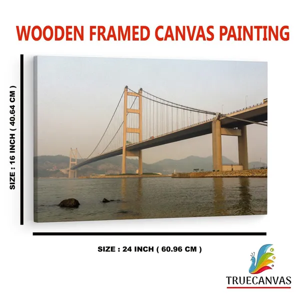 Multicolor_Tsing_Ma_Bridge,_Wooden_Framed_Canvas_Paintings_|_For_Home_Decor_|_Bedroom,_Living_Room,Wall_Decoration_|_Wall_Art_Painting,_Ct0484,_Size_16_X_24_In