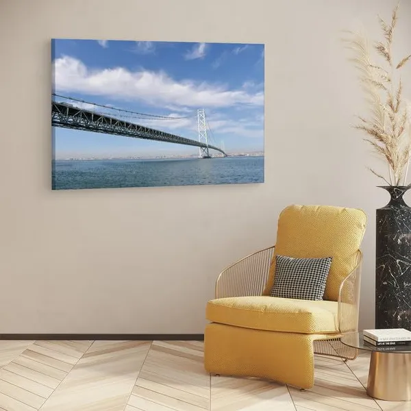 Multicolor_The_Akashi-Kaikyo_Bridge,_Wooden_Framed_Canvas_Paintings_|_For_Home_Decor_|_Bedroom,_Living_Room,Wall_Decoration_|_Wall_Art_Painting,_Ct0485,_Size_16_X_24_In