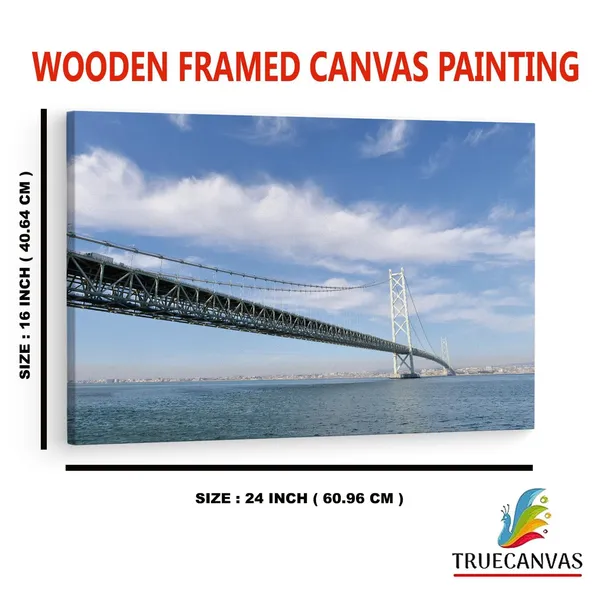 Multicolor_The_Akashi-Kaikyo_Bridge,_Wooden_Framed_Canvas_Paintings_|_For_Home_Decor_|_Bedroom,_Living_Room,Wall_Decoration_|_Wall_Art_Painting,_Ct0485,_Size_16_X_24_In
