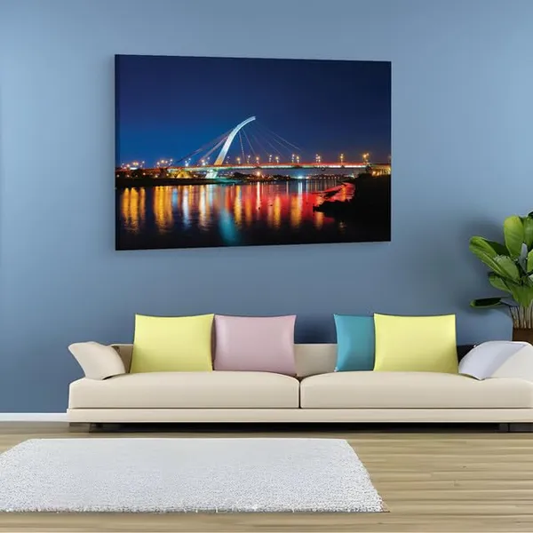 Multicolor_Dazhi_Bridge,_Wooden_Framed_Canvas_Paintings_|_For_Home_Decor_|_Bedroom,_Living_Room,Wall_Decoration_|_Wall_Art_Painting,_Ct0486,_Size_16_X_24_In