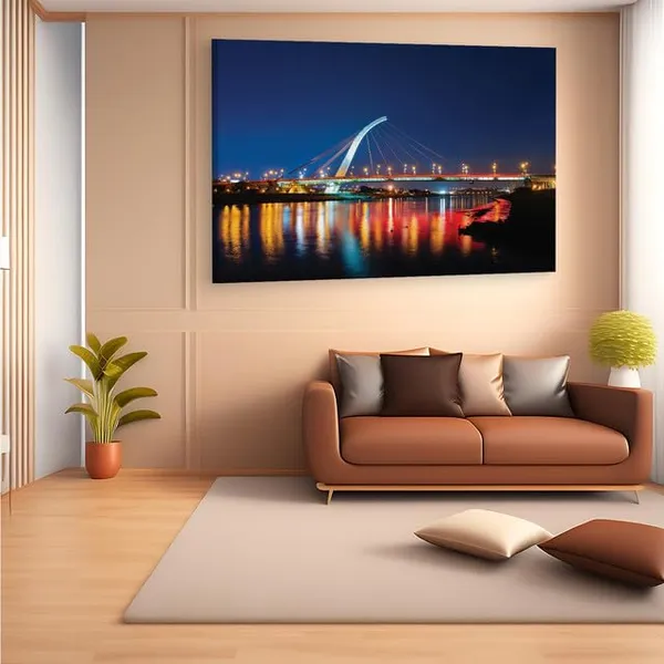 Multicolor_Dazhi_Bridge,_Wooden_Framed_Canvas_Paintings_|_For_Home_Decor_|_Bedroom,_Living_Room,Wall_Decoration_|_Wall_Art_Painting,_Ct0486,_Size_16_X_24_In