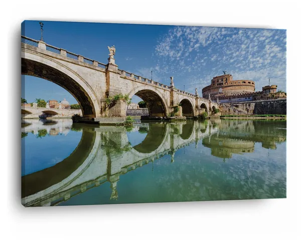 Multicolor_St._Angelo_Bridge,_Wooden_Framed_Canvas_Paintings_|_For_Home_Decor_|_Bedroom,_Living_Room,Wall_Decoration_|_Wall_Art_Painting,_Ct0487,_Size_16_X_24_In