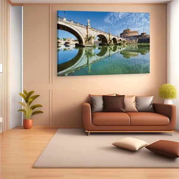 Multicolor_St._Angelo_Bridge,_Wooden_Framed_Canvas_Paintings_|_For_Home_Decor_|_Bedroom,_Living_Room,Wall_Decoration_|_Wall_Art_Painting,_Ct0487,_Size_16_X_24_In