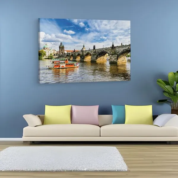 Multicolor_Charles_Bridge,_Wooden_Framed_Canvas_Paintings_|_For_Home_Decor_|_Bedroom,_Living_Room,Wall_Decoration_|_Wall_Art_Painting,_Ct0488,_Size_16_X_24_In