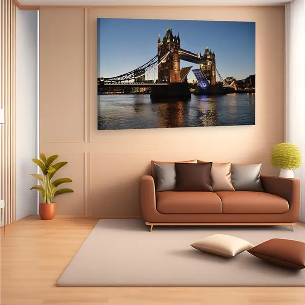 Multicolor_Tower_Bridge,_Wooden_Framed_Canvas_Paintings_|_For_Home_Decor_|_Bedroom,_Living_Room,Wall_Decoration_|_Wall_Art_Painting,_Ct0489,_Size_16_X_24_In