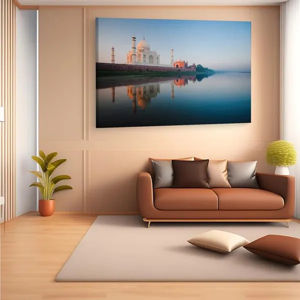 Multicolor_Taj_Mahal,_Wooden_Framed_Canvas_Paintings_|_For_Home_Decor_|_Bedroom,_Living_Room,Wall_Decoration_|_Wall_Art_Painting,_Ct0490,_Size_16_X_24_In
