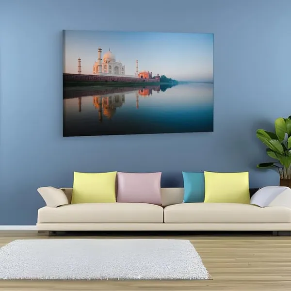 Multicolor_Taj_Mahal,_Wooden_Framed_Canvas_Paintings_|_For_Home_Decor_|_Bedroom,_Living_Room,Wall_Decoration_|_Wall_Art_Painting,_Ct0490,_Size_16_X_24_In