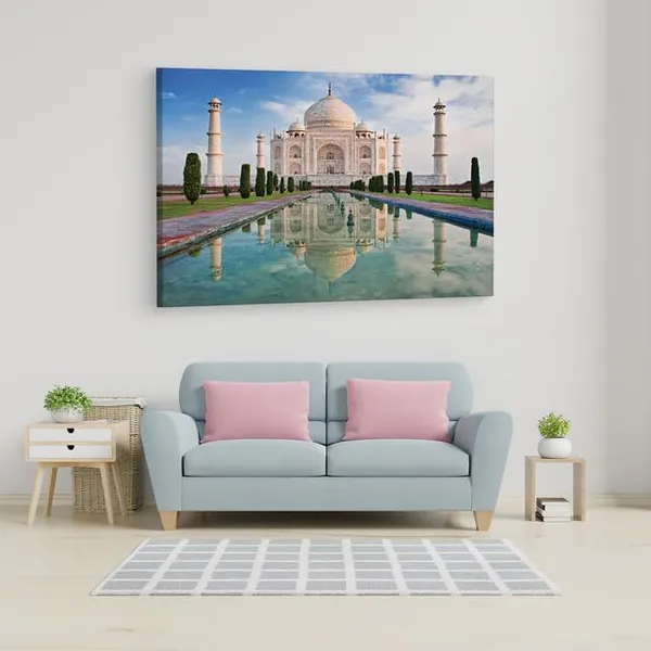 Multicolor_Taj_Mahal,_Wooden_Framed_Canvas_Paintings_|_For_Home_Decor_|_Bedroom,_Living_Room,Wall_Decoration_|_Wall_Art_Painting,_Ct0495,_Size_16_X_24_In