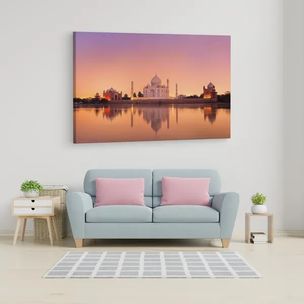 Multicolor_Taj_Mahal,_Wooden_Framed_Canvas_Paintings_|_For_Home_Decor_|_Bedroom,_Living_Room,Wall_Decoration_|_Wall_Art_Painting,_Ct0496,_Size_16_X_24_In