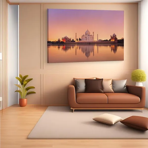 Multicolor_Taj_Mahal,_Wooden_Framed_Canvas_Paintings_|_For_Home_Decor_|_Bedroom,_Living_Room,Wall_Decoration_|_Wall_Art_Painting,_Ct0496,_Size_16_X_24_In