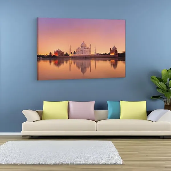Multicolor_Taj_Mahal,_Wooden_Framed_Canvas_Paintings_|_For_Home_Decor_|_Bedroom,_Living_Room,Wall_Decoration_|_Wall_Art_Painting,_Ct0496,_Size_16_X_24_In