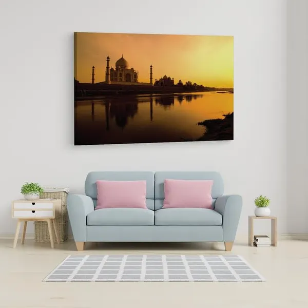 Multicolor_Taj_Mahal,_Wooden_Framed_Canvas_Paintings_|_For_Home_Decor_|_Bedroom,_Living_Room,Wall_Decoration_|_Wall_Art_Painting,_Ct0497,_Size_16_X_24_In