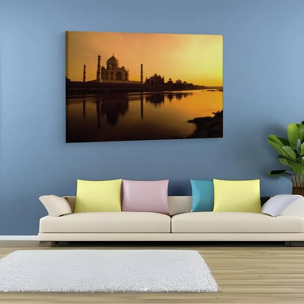 Multicolor_Taj_Mahal,_Wooden_Framed_Canvas_Paintings_|_For_Home_Decor_|_Bedroom,_Living_Room,Wall_Decoration_|_Wall_Art_Painting,_Ct0497,_Size_16_X_24_In