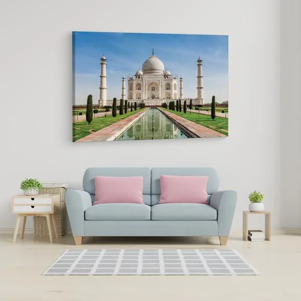 Multicolor_Taj_Mahal,_Wooden_Framed_Canvas_Paintings_|_For_Home_Decor_|_Bedroom,_Living_Room,Wall_Decoration_|_Wall_Art_Painting,_Ct0498,_Size_16_X_24_In