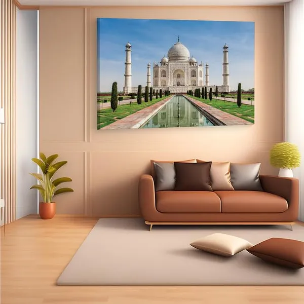Multicolor_Taj_Mahal,_Wooden_Framed_Canvas_Paintings_|_For_Home_Decor_|_Bedroom,_Living_Room,Wall_Decoration_|_Wall_Art_Painting,_Ct0498,_Size_16_X_24_In