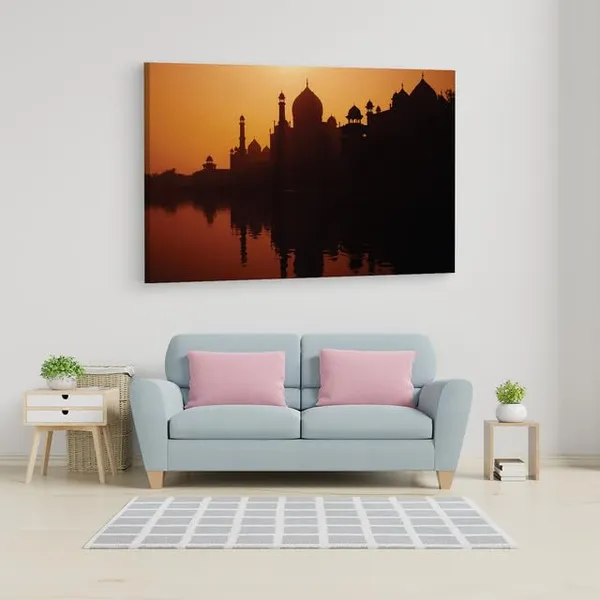 Multicolor_Taj_Mahal,_Wooden_Framed_Canvas_Paintings_|_For_Home_Decor_|_Bedroom,_Living_Room,Wall_Decoration_|_Wall_Art_Painting,_Ct0499,_Size_16_X_24_In