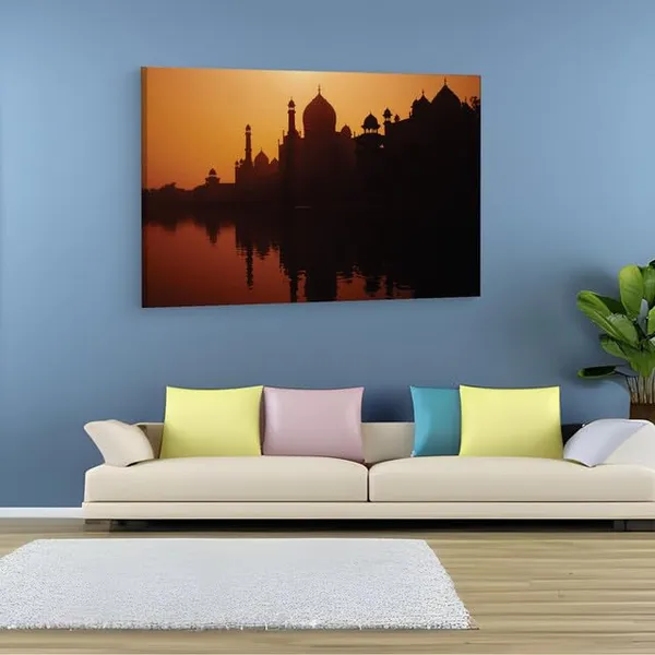 Multicolor_Taj_Mahal,_Wooden_Framed_Canvas_Paintings_|_For_Home_Decor_|_Bedroom,_Living_Room,Wall_Decoration_|_Wall_Art_Painting,_Ct0499,_Size_16_X_24_In