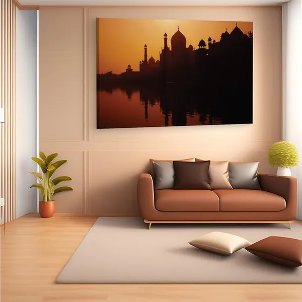 Multicolor_Taj_Mahal,_Wooden_Framed_Canvas_Paintings_|_For_Home_Decor_|_Bedroom,_Living_Room,Wall_Decoration_|_Wall_Art_Painting,_Ct0499,_Size_16_X_24_In