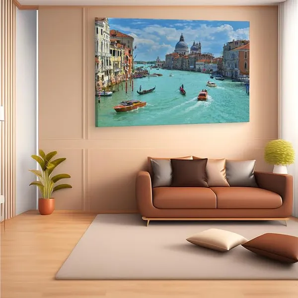 Multicolor_Grand_Canal,_Wooden_Framed_Canvas_Paintings_|_For_Home_Decor_|_Bedroom,_Living_Room,Wall_Decoration_|_Wall_Art_Painting,_Ct0506,_Size_16_X_24_In