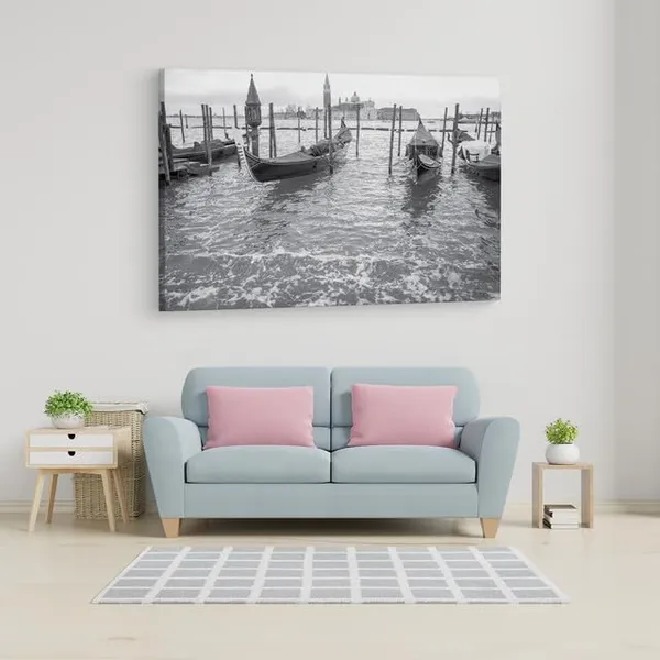 Multicolor_Venitian_Gondolas,_Wooden_Framed_Canvas_Paintings_|_For_Home_Decor_|_Bedroom,_Living_Room,Wall_Decoration_|_Wall_Art_Painting,_Ct0510,_Size_16_X_24_In