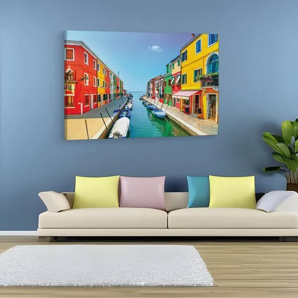 Multicolor_Burano,_Wooden_Framed_Canvas_Paintings_|_For_Home_Decor_|_Bedroom,_Living_Room,Wall_Decoration_|_Wall_Art_Painting,_Ct0511,_Size_16_X_24_In