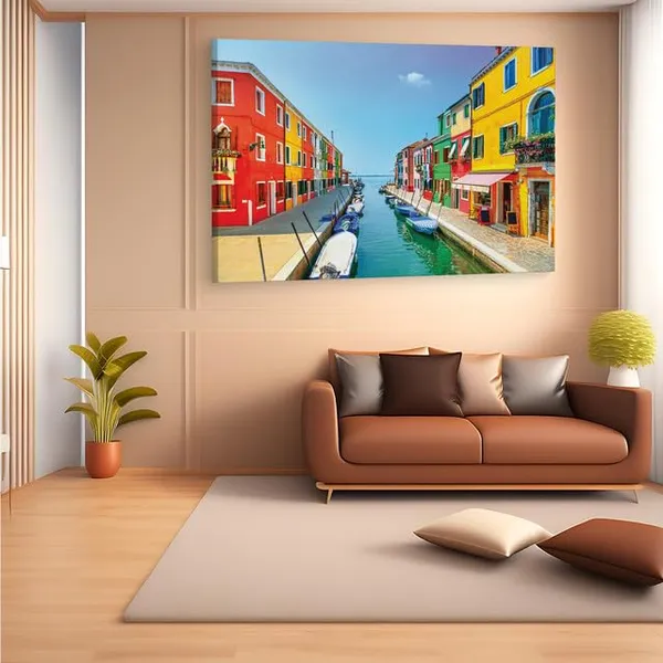 Multicolor_Burano,_Wooden_Framed_Canvas_Paintings_|_For_Home_Decor_|_Bedroom,_Living_Room,Wall_Decoration_|_Wall_Art_Painting,_Ct0511,_Size_16_X_24_In