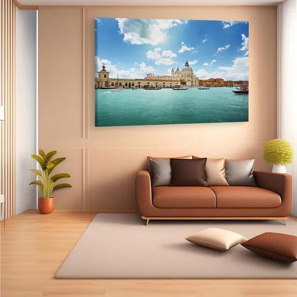 Multicolor_Basilica_Di_Santa_Maria_Della_Salute,_Wooden_Framed_Canvas_Paintings_|_For_Home_Decor_|_Bedroom,_Living_Room,Wall_Decoration_|_Wall_Art_Painting,_Ct0512,_Size_16_X_24_In