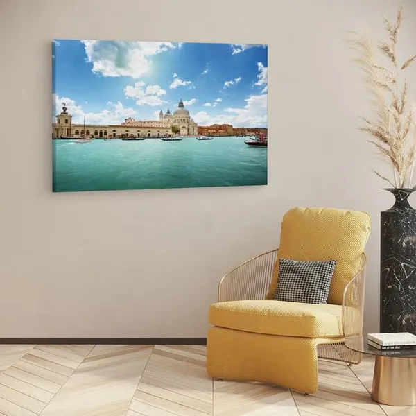 Multicolor_Basilica_Di_Santa_Maria_Della_Salute,_Wooden_Framed_Canvas_Paintings_|_For_Home_Decor_|_Bedroom,_Living_Room,Wall_Decoration_|_Wall_Art_Painting,_Ct0512,_Size_16_X_24_In