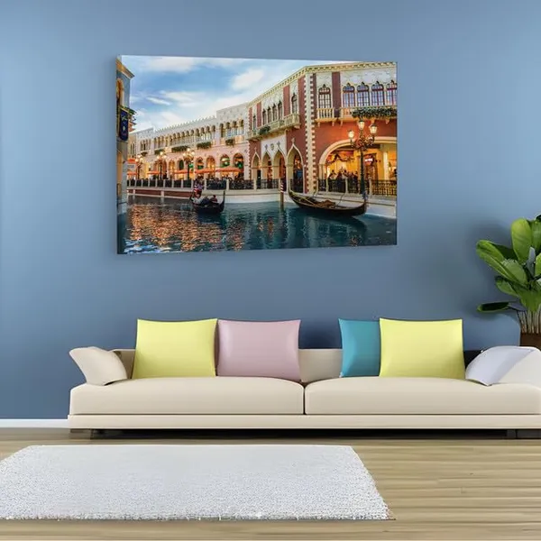 Multicolor_The_Venetian_Las_Vegas,_Wooden_Framed_Canvas_Paintings_|_For_Home_Decor_|_Bedroom,_Living_Room,Wall_Decoration_|_Wall_Art_Painting,_Ct0517,_Size_16_X_24_In