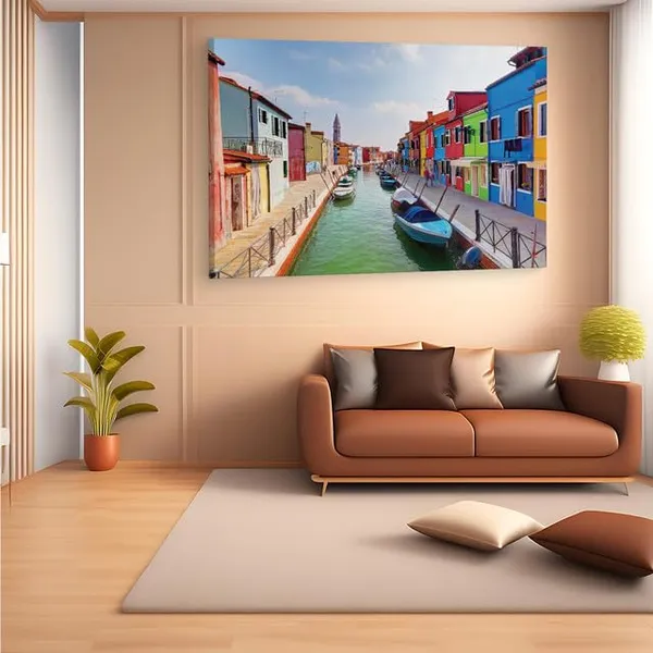 Multicolor_Burano,_Wooden_Framed_Canvas_Paintings_|_For_Home_Decor_|_Bedroom,_Living_Room,Wall_Decoration_|_Wall_Art_Painting,_Ct0519,_Size_16_X_24_In
