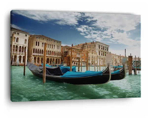 Multicolor_Vliesov?_Fototapeta_Gondoly_V_Ben?Tk?Ch,_Wooden_Framed_Canvas_Paintings_|_For_Home_Decor_|_Bedroom,_Living_Room,Wall_Decoration_|_Wall_Art_Painting,_Ct0524,_Size_16_X_24_In