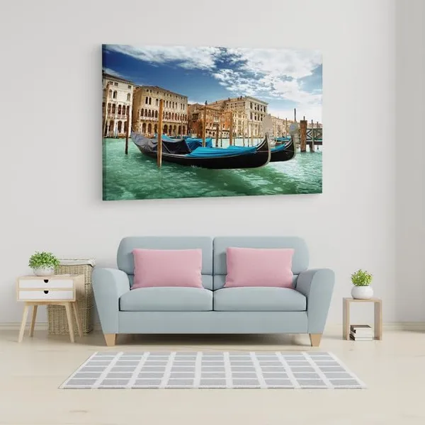 Multicolor_Vliesov?_Fototapeta_Gondoly_V_Ben?Tk?Ch,_Wooden_Framed_Canvas_Paintings_|_For_Home_Decor_|_Bedroom,_Living_Room,Wall_Decoration_|_Wall_Art_Painting,_Ct0524,_Size_16_X_24_In