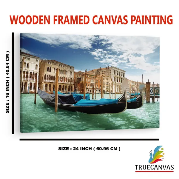 Multicolor_Vliesov?_Fototapeta_Gondoly_V_Ben?Tk?Ch,_Wooden_Framed_Canvas_Paintings_|_For_Home_Decor_|_Bedroom,_Living_Room,Wall_Decoration_|_Wall_Art_Painting,_Ct0524,_Size_16_X_24_In