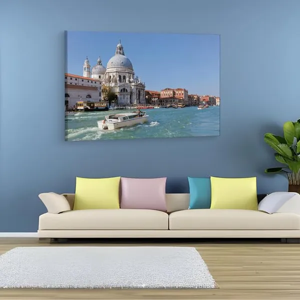 Multicolor_Basilica_Di_Santa_Maria_Della_Salute,_Wooden_Framed_Canvas_Paintings_|_For_Home_Decor_|_Bedroom,_Living_Room,Wall_Decoration_|_Wall_Art_Painting,_Ct0525,_Size_16_X_24_In