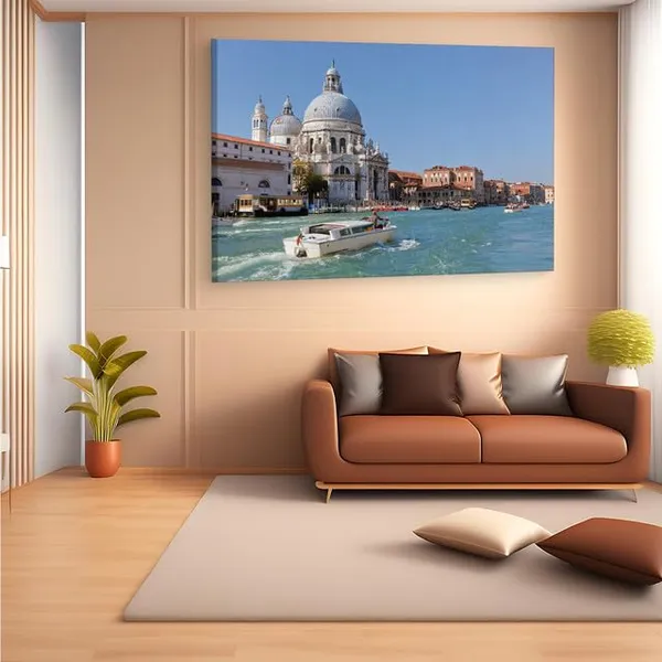 Multicolor_Basilica_Di_Santa_Maria_Della_Salute,_Wooden_Framed_Canvas_Paintings_|_For_Home_Decor_|_Bedroom,_Living_Room,Wall_Decoration_|_Wall_Art_Painting,_Ct0525,_Size_16_X_24_In