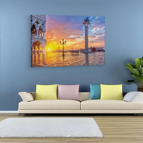 Multicolor_St._Mark'S_Square,_Wooden_Framed_Canvas_Paintings_|_For_Home_Decor_|_Bedroom,_Living_Room,Wall_Decoration_|_Wall_Art_Painting,_Ct0534,_Size_16_X_24_In