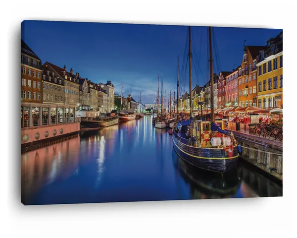 Multicolor_Nyhavn,_Wooden_Framed_Canvas_Paintings_|_For_Home_Decor_|_Bedroom,_Living_Room,Wall_Decoration_|_Wall_Art_Painting,_Ct0537,_Size_16_X_24_In