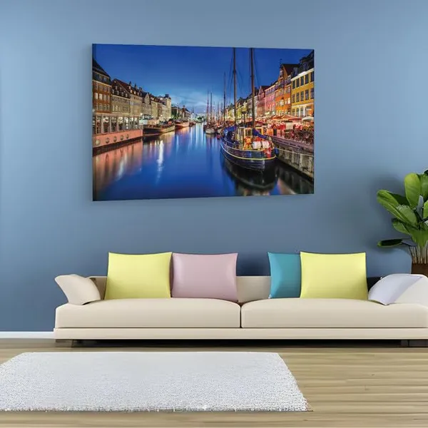 Multicolor_Nyhavn,_Wooden_Framed_Canvas_Paintings_|_For_Home_Decor_|_Bedroom,_Living_Room,Wall_Decoration_|_Wall_Art_Painting,_Ct0537,_Size_16_X_24_In