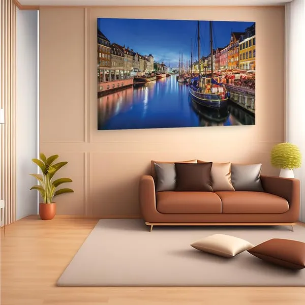 Multicolor_Nyhavn,_Wooden_Framed_Canvas_Paintings_|_For_Home_Decor_|_Bedroom,_Living_Room,Wall_Decoration_|_Wall_Art_Painting,_Ct0537,_Size_16_X_24_In