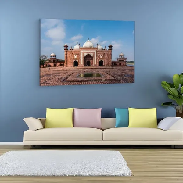 Multicolor_Taj_Mahal,_Wooden_Framed_Canvas_Paintings_|_For_Home_Decor_|_Bedroom,_Living_Room,Wall_Decoration_|_Wall_Art_Painting,_Ct0544,_Size_16_X_24_In
