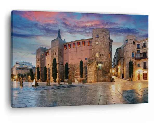 Multicolor_Roman_Gate_Barcelona_Spain,_Wooden_Framed_Canvas_Paintings_|_For_Home_Decor_|_Bedroom,_Living_Room,Wall_Decoration_|_Wall_Art_Painting,_Ct0545,_Size_16_X_24_In