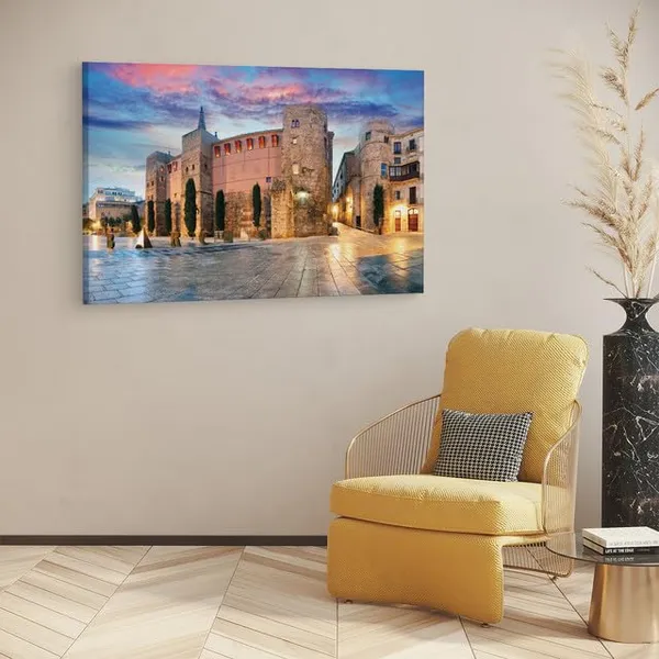 Multicolor_Roman_Gate_Barcelona_Spain,_Wooden_Framed_Canvas_Paintings_|_For_Home_Decor_|_Bedroom,_Living_Room,Wall_Decoration_|_Wall_Art_Painting,_Ct0545,_Size_16_X_24_In